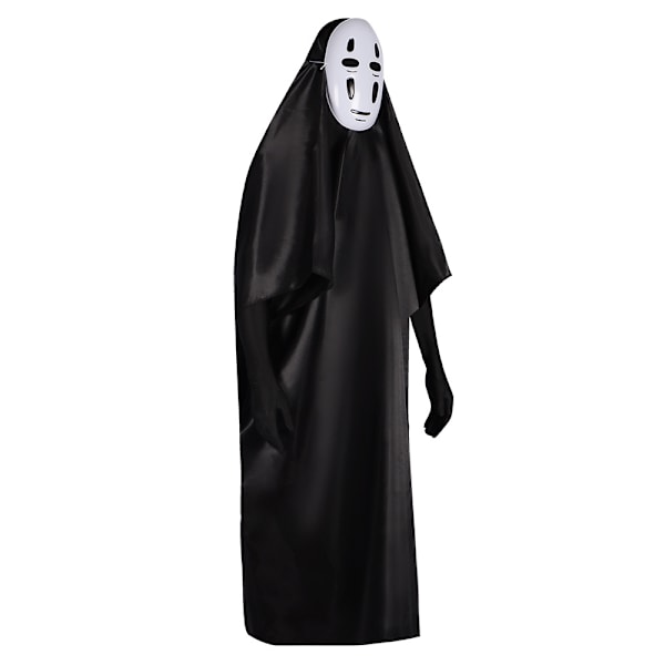 Faceless Man Kostume og Maske Halloween Cosplay Black and White XXL