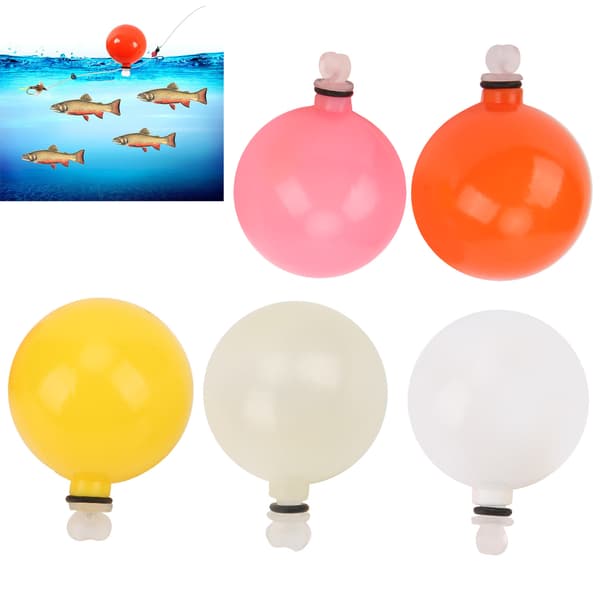 5 stk. Plastikk Stick On Float Foam Tear Drop Bobber Tube Strike Indicator Fluefiskedeler