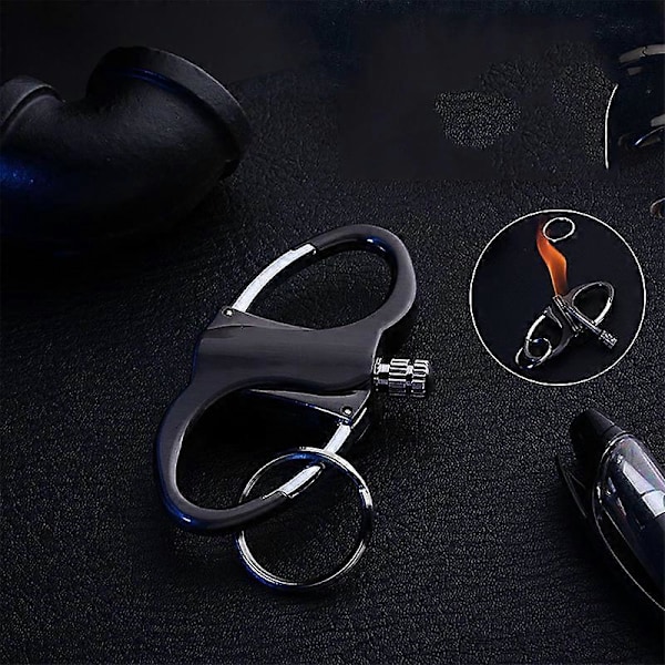 Permanent Match Infinity-lighter med nøkkelring, Den evige lighteren, Nød-ildstartersett Black