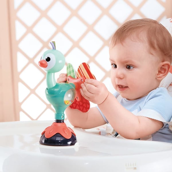 Babyleksak för Barnstol med Sugkoppar, Babyskallror Leksaksset, Interaktiv Utvecklingsbricka Leksak, Sensorisk Leksak för Spädbarn, Nyföddspresent för 6, 9, 12, 18, 24 Månader