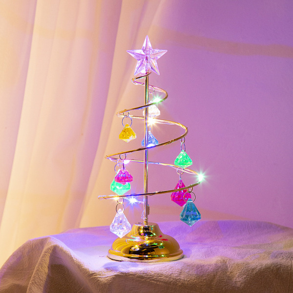 Christmas Ornament with Crystal Ball,LED Lighted Desk Decoration Star Ornament Display Metal Stand Tabletop Light Holder, multicolour multicolour medium