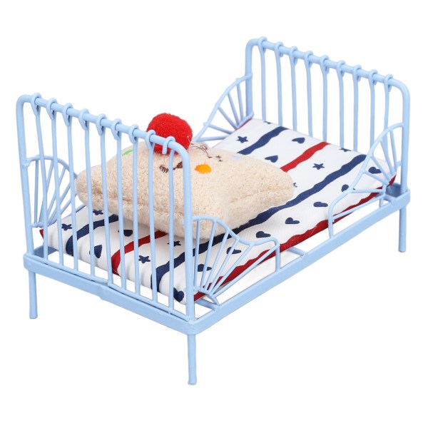 JFJC 1:12 Dockhus Mini Dockhus Björnaccessoarer Dockhus Säng Randig Mönster + Seriefigur Tillbehör stripe