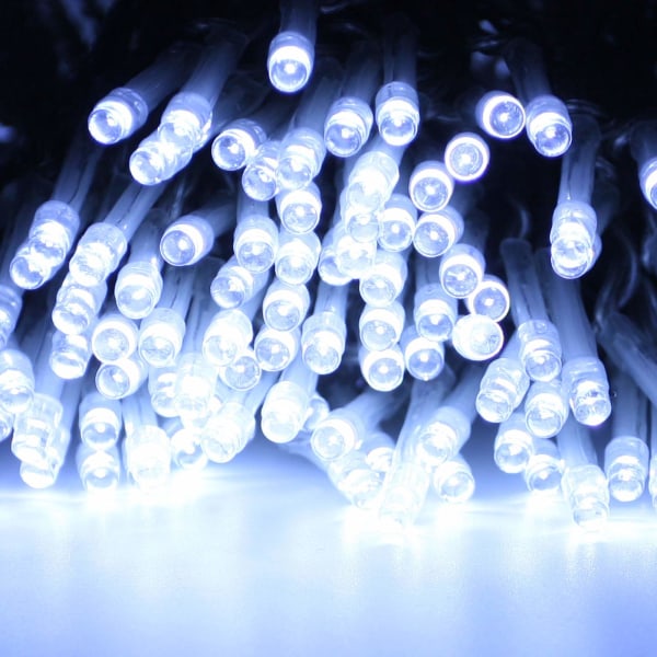 Extra långa 20 m ljusslingor utomhus/inomhus, 200 LED-uppgraderad superljus julbelysning, vattentät 8 lägen Anslut Fairy Lights (Cool White) Cool White