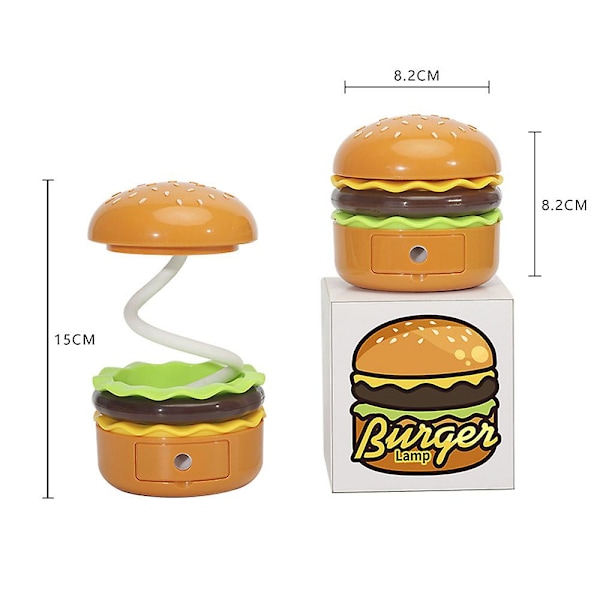 Hamburgerformet Nattlampe Multifunksjonell Soveromslampe