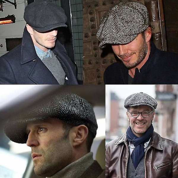 Newsboy Beret Baker Boy Herrhatt Mode Varm Elastisk Platt Keps Herr-dwdz