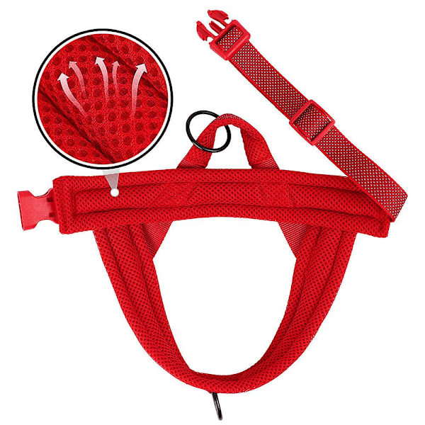 Sikkerhedsreflekterende hundesele, trækfri, frontmonteret til kæledyr, Beagle Rottweiler Red S:Chest 43-53cm