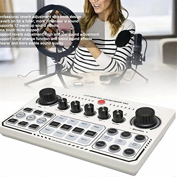 X50 Live Lydkort Audio Mikser Opptak Skrivebord Sang BT OTG Digital Tapsfri Overføring for Podkasting Gaming A