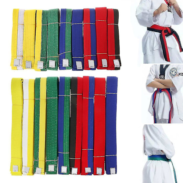 Professionelt Taekwondo Bælte Karate Judo Dobbelt Omviklet Kampsportsstribe Sportsbælte 1,8m/2,8m-YUHAO