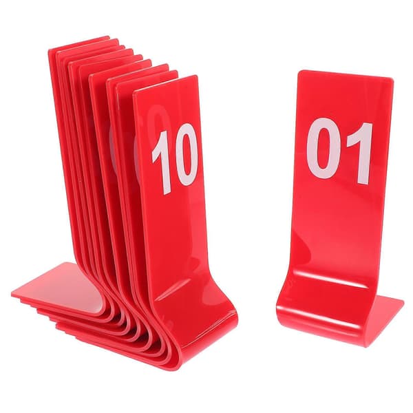 Bordnumre til bryllup, til restaurant, spisebord, nummermarkør, rektangulær akryl, minimalistisk design, 10 stk.