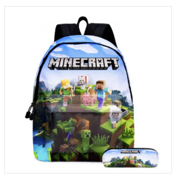Minecraft My World Skoletaske Crawler Flyvemaskine Taske Trykt Rygsæk