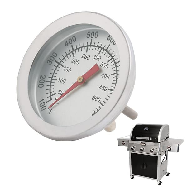 Grilltermometer i rustfritt stål for grill, røyker og BBQ, temperaturmåler 50-500