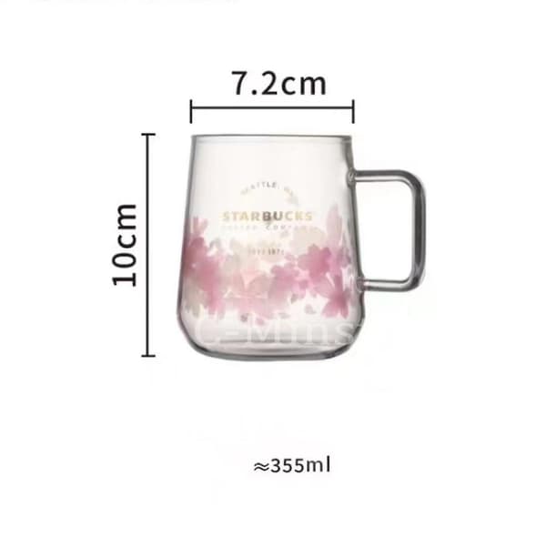 Starbucks Pinkki Sakura Värin Vaihtava Lasinen Kahvimuki Kukkatikulla