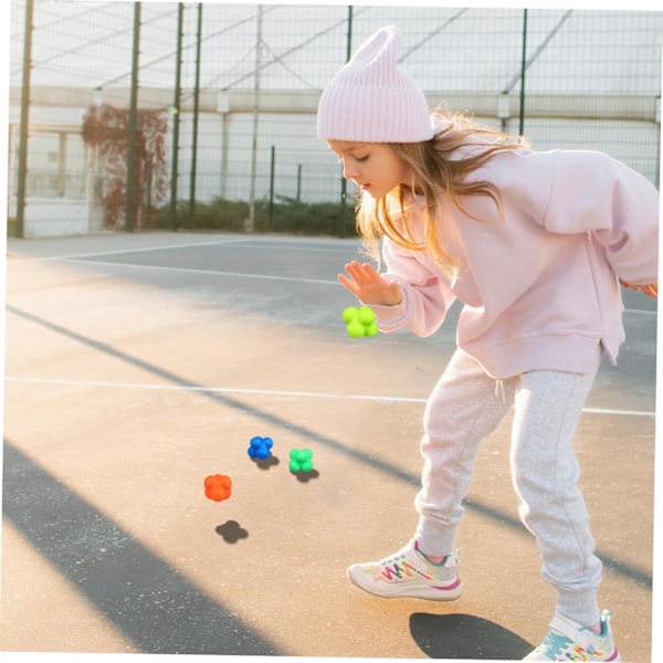 5-pak bounce trænings fitness bold sports agility træning felt træning gummi reaktionsbold hexagonal bold sensitiv