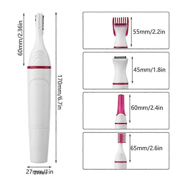 Multifunktionel Elektrisk Epilator 5 i 1 Elektrisk Trådløs Hårfjerner til Ben Armhuler