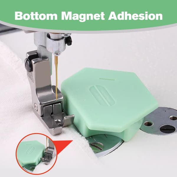 Magnetisk symaskineguide, multifunktionel polygonal bindeguide med skala, sytilbehør (grøn).