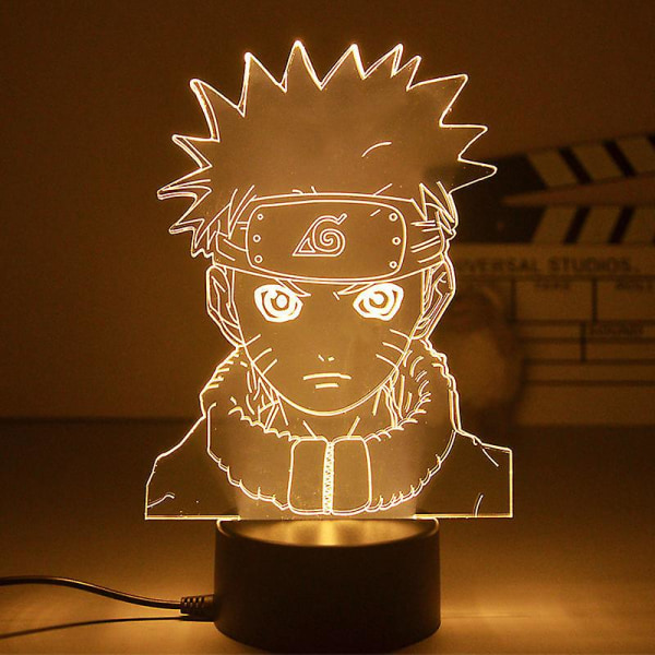 Anime Naruto Uzumaki 3d Led Nattlys Kakashi Bordlampe Leker Hatake Figurer Led Lys Romdekorasjon Barn Julelekegave 11 18CM Warm white