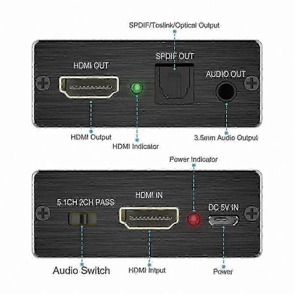 Digital omvandlare HDMI till SPDIF Optisk Stereo Extraktor Adapter 0701