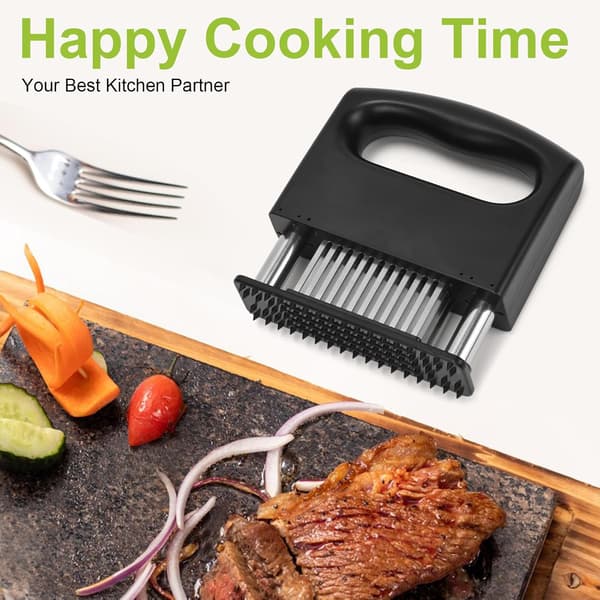 Meat Tenderizer, Meat Tenderizer Stapler with 48 Ultra-Sharp Stainless Steel Needle Blades