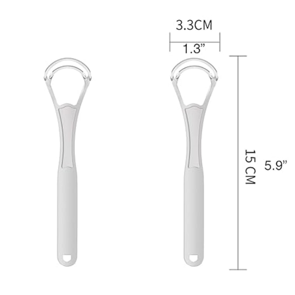 2 STK. Tungeskrabere Bredhovedet Dobbelte Blade Skrabere Til Mundpleje, Platinfarve