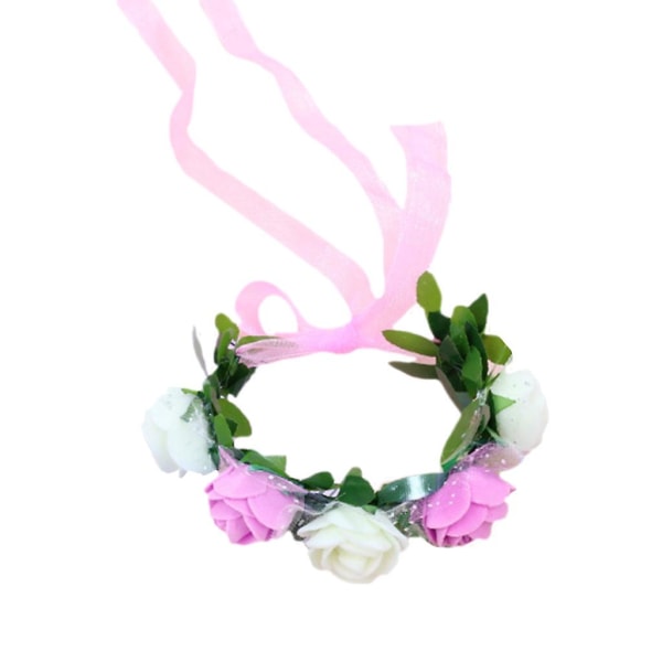 Kvinder Piger Håndled Corsage Armbånd Kontrast Candy Color 5 Skum Blomst Brude Br