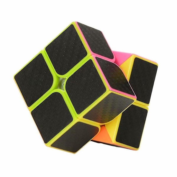 2x2 Speed Cube, hållbar med livfull färg och kolfiberklistermärke, snabbare vändningar