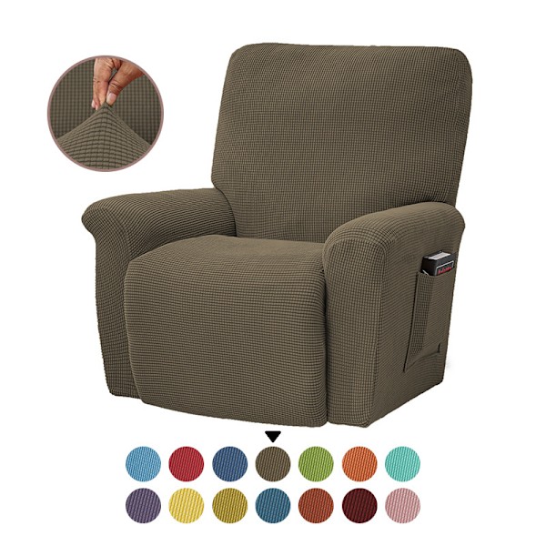 All-inclusive elastisk recliner soffaöverdrag enfärgad polarfleece soffa kudde överdrag för alla årstider Recliner överdrag