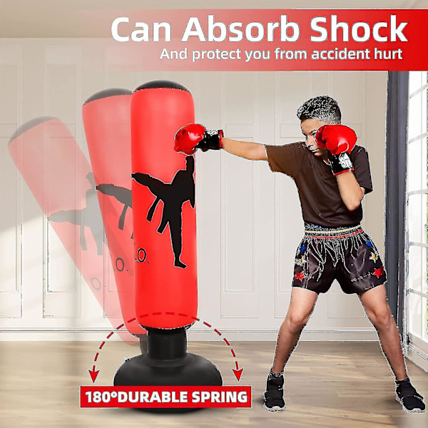 Punching Bag til børn. Oppustelig boksesæk. Boksesæt til børnetræning. Øjeblikkelig rebound