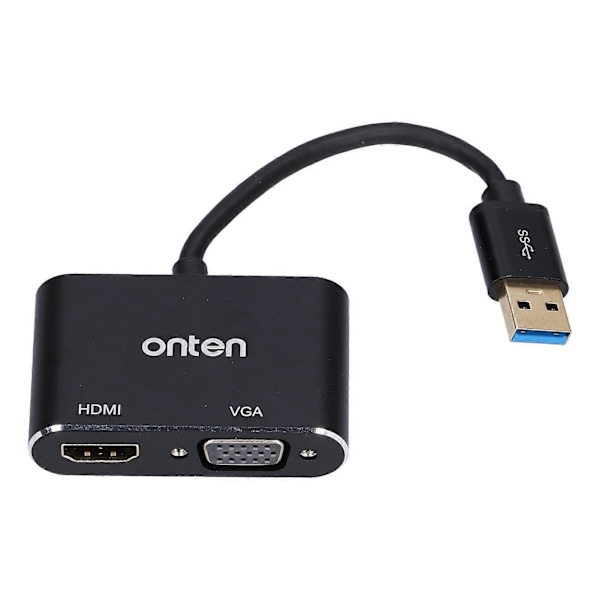 ONTEN USB3.0 till VGA Adapter Snabb Överföring Effektiv Värmeavledning 4 Visningslägen Skärmkonverterare för OS X XP