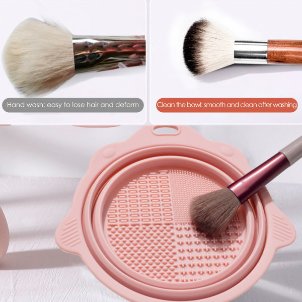 Silikone Makeup Brush Cleaning Foundation Håndværktøj Pink