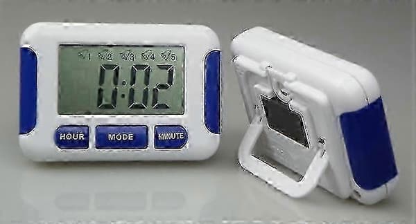 Multi-alarm timer for pillepåminnelse, blå farge