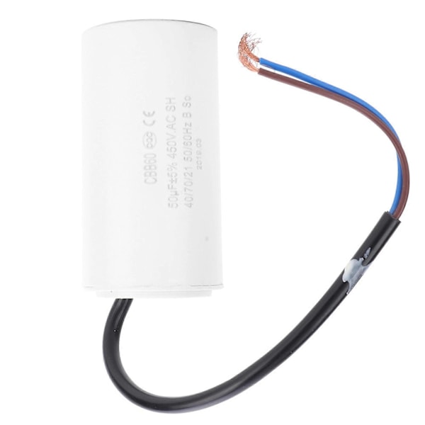 CBB60 Motorstartkondensator 450V 50uF Mikrofarad Kondensator Ledningstråd