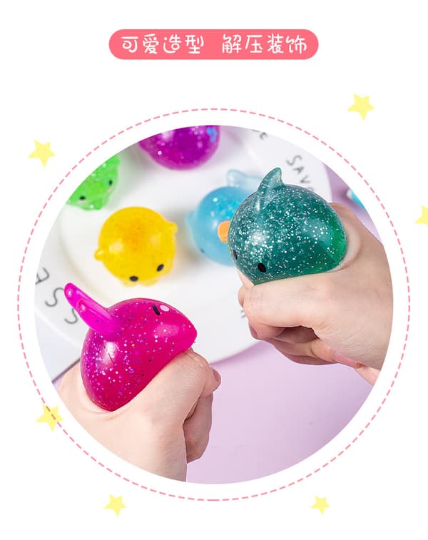 Svampig Squishy Mochi Fidget Leksaker Stressboll