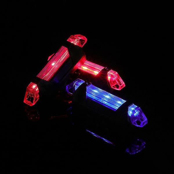 Sykkellys LED Vanntett Baklys USB Oppladbart Sykkellys Feste Blå