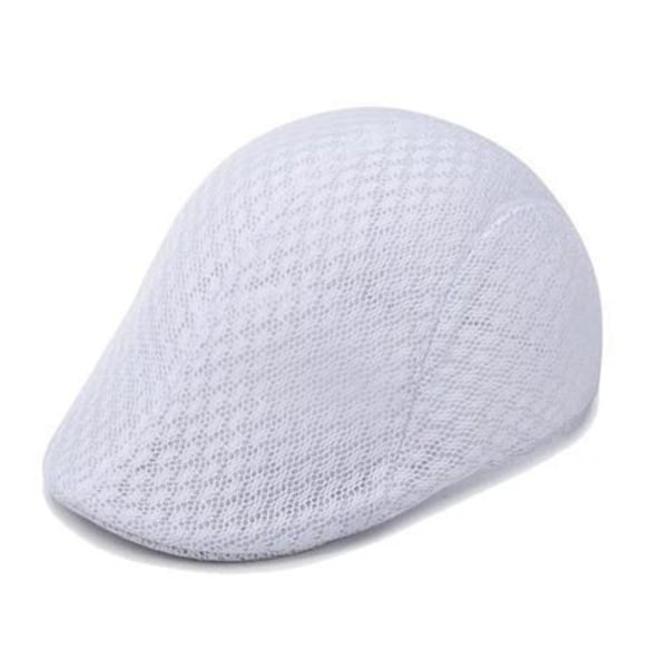 1 stk. Pustende Beret-lue i Mesh, Funky Ensfarget Utsparret Solhatt, Lett Vintage Malerlue, Uformelt Utendørstilbehør
