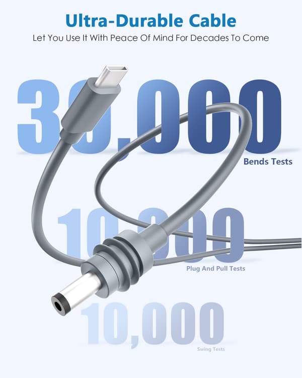 Starlink Mini 3m (10ft) kabel: 100W USB-C til DC strømkabel (USB Type-C til DC-indgang).