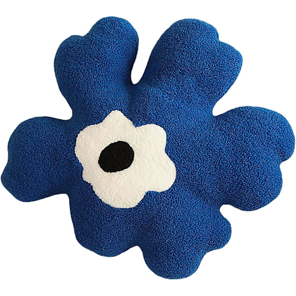 Soffa Kudde Midjekudde Rygg Plysch Blomma Särskild Form Kudde Allmatch Tjej Hjärta Kreativ Kudde. (blå Och Vit)