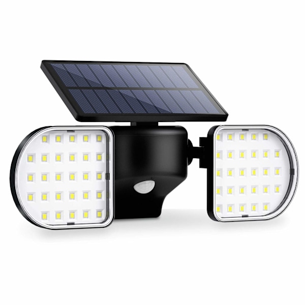 Aurinkopaneelilla toimiva autotallin valonheitin 56 LED Ulkokäyttöön tarkoitettu aurinkoseinävalaisin vedenpitävällä paneelilla, aurinkovalo liiketunnistimella, turvavalo