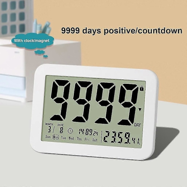 Elektronisk nedtellingstimer med stor skjerm, digital nedtelling 9999-dagers timer