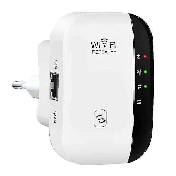 WiFi-förstärkare, WiFi-repeater 300 Mbps 2,4 GHz, WiFi-repeater med snabb Ethernet-port, WPS-knapp, kompatibel Mini WiFi-förstärkare-mottagare