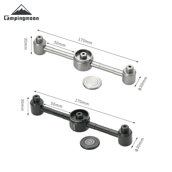 OD tank gass 3-veis adapter gasslys gasslampe splittadapter skru-inn svart utstyr BKZ33