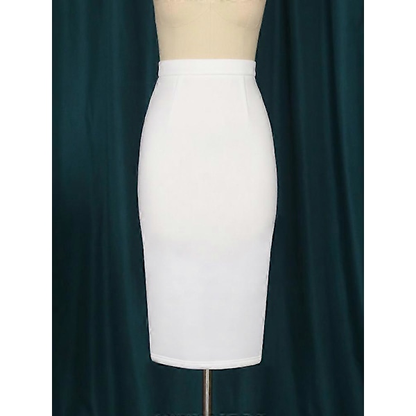 Högmidjade Kjolar Vit Kontorsdam Sommar Midi Längd Casual Pennkjol för Kvinna Paket Höft Jupes Plus Storlek black 4XL