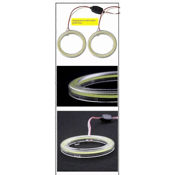2x 60mm 70mm 80mm 90mm 100mm 110mm 120m Cob Enkelin Silmät Halo Rengas Auto Moottoripyörä 12v Sumuvalo Led Päivävalo Ajovalopolttimo Lamppu Blue60MM