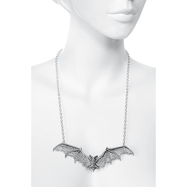Alchemy Gothic Gotisk Flaggermus Anheng Dame Halskjede Sølv, Tinn,