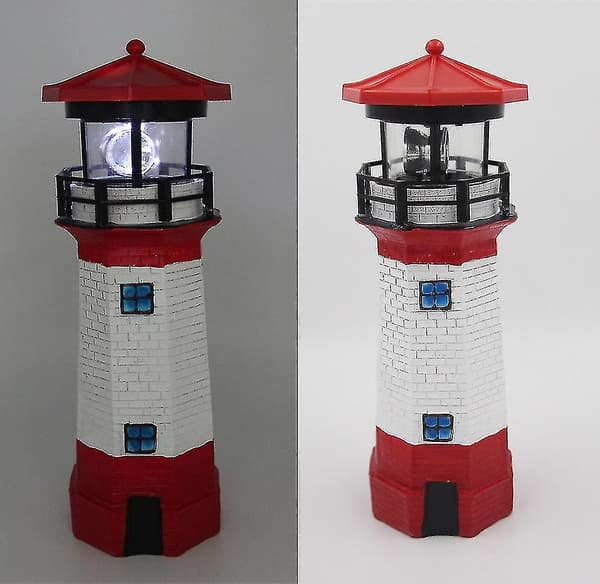 Beacon Light Solcelle LED Lys Udendørs Have Roterende Stråle Sensor