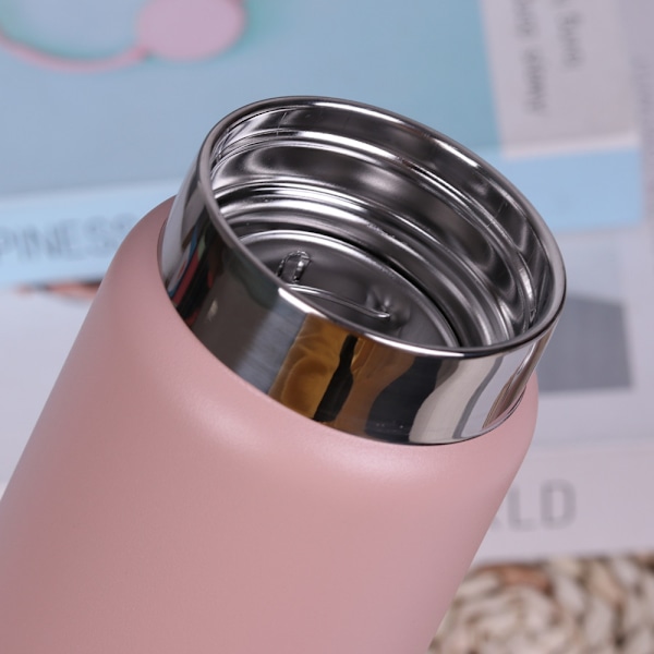 Vattenflaska Rostfritt Stål Vakuumflaska Resemugg Kaffekopp 384ml, Rosa
