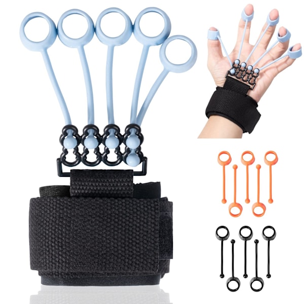 Fingerövningsredskap och handstyrkegrepp, träning med träningsband, handledsfysioterapi underarmsförlängare förstärkningsutrustning