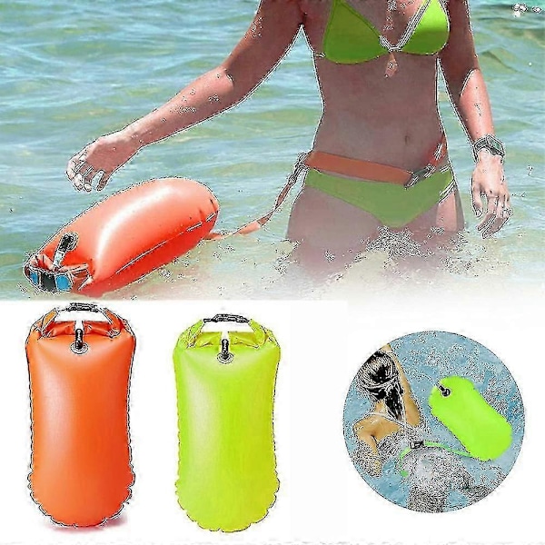 Svømmebøje Tow Float Dry Bag, Vild Svømning Float, Oppustelig Vandtæt Dry Bag Yellow