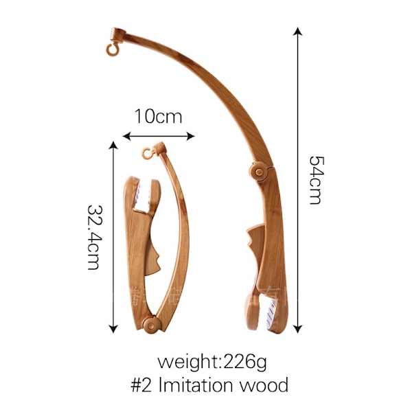 Crib mobil arm imitert tre korn sammenleggbar crib mobil holder arm for crib leker vedlegg