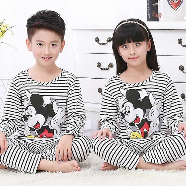 Sarjakuva Pyjama Set Lapset Tyttö Poika Pitkät Pyjamat Pjs Yöasut Mickey Mouse 3-4 Years
