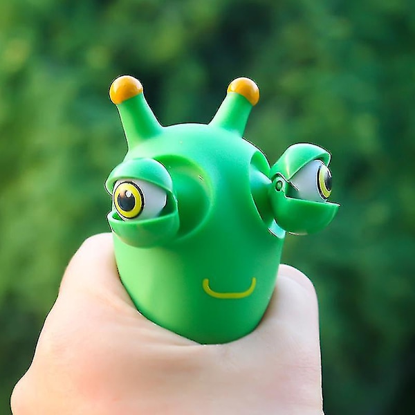 Hauska silmämunan purske puristuslelu vihreäsilmäinen toukka nipistyslelu aikuisille ja lapsille dekompressointiin ja fidget-lelu luova dekompressiolelu